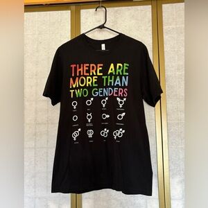 Rainbow Text on Black T-Shirt